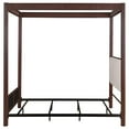 thumbnail image 3 of Zemy Queen Canopy Bed with 4 Posts, Beige Upholstery, Brown Metal, 3 of 7