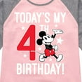 thumbnail image 3 of Mickey & Friends - Todays My 4th Birthday - Toddler And Youth Girls Raglan Graphic T-Shirt, 3 of 4