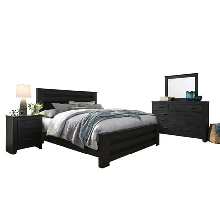 Ashley Furniture Brinxton 4 Pc Queen Panel Bedroom Set Black