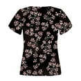 thumbnail image 4 of Puntoco moda mujer Casual pétalo manga manga corta cuello en V impreso tops blusa Puntoco Puntoco-5141, 4 of 4
