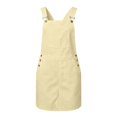 thumbnail image 4 of Bainana Girls Solid Color Summer Suspender Dresses Sleeveless Adjustable Straps Dress Kids Breathable Casual Dress Size 10-11 Years Light Yellow, 4 of 4