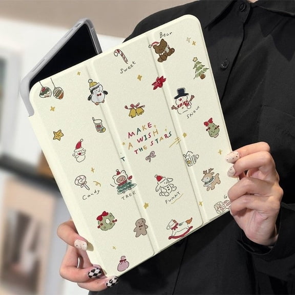 Christmas Protective Case For iPad M2 Air6 M3 Air7 Air2 pro 12.9 air 13 inch 2025 A16 gen11th Mini4/5/6 Gen7 Gen8 Gen9 Air4/air5 Gen5/6 M4 2024 pro11 air 11 10th generation Cartoon Cute tablet cover