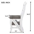 thumbnail image 7 of Solid Wood Foldable Ladder Chair,2 in 1 Lightweight Portable Multifunctional Step Stool,3 Step Dual Purpose Step Ladder and Display Stand, for Home,Library,Kitchen,Antique White, 7 of 7