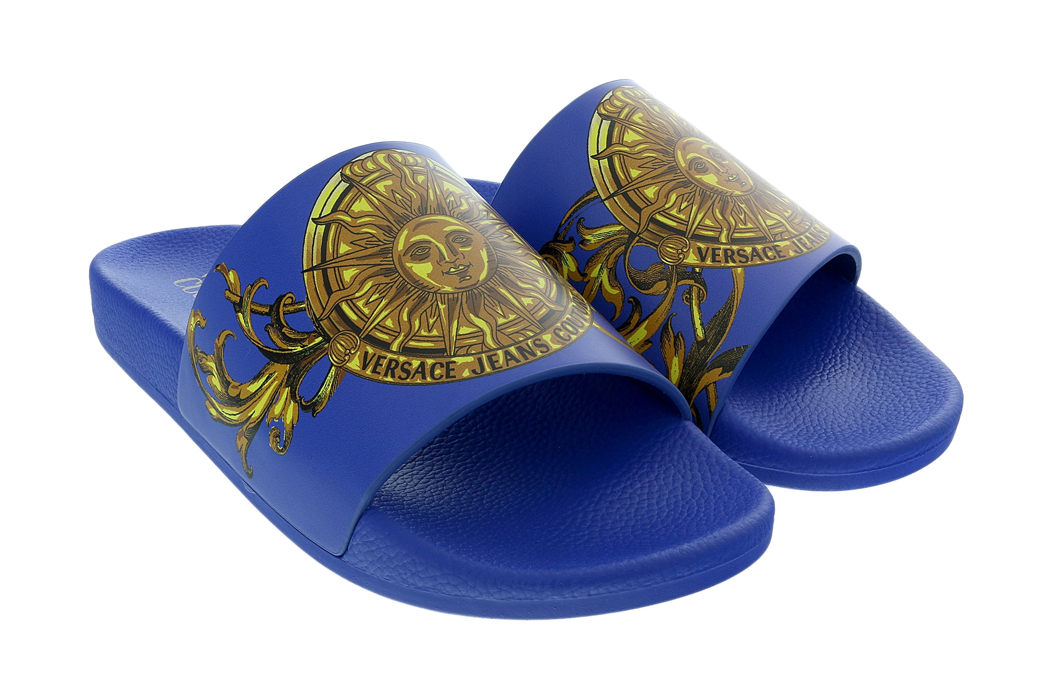 electric blue flip flops