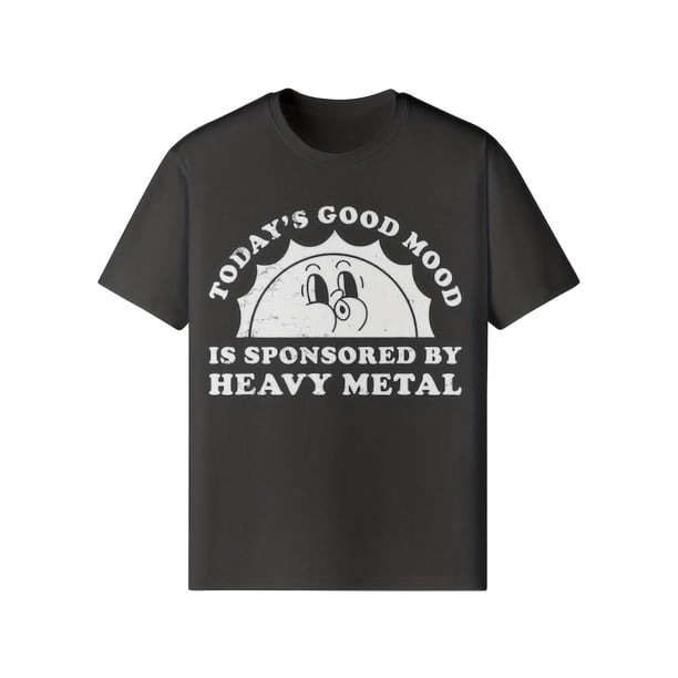 Camiseta de algodón HEAVY METAL para hombre, negra, 180 g, para adultos, hombres, mujeres, adolescentes, jóvenes y uso informal.