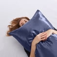 thumbnail image 5 of Great Bay Home 2-Pack Sateen Silk Microfiber Pillowcase  (Standard Pillowcase, Navy), 5 of 6