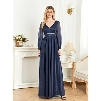 Wedding Dress Wedding Guest Dresses for Women Long-Sleeved V-Neck Fishtail  Banquet Dress Women's Evening Dress Party Dress - Walmart.com