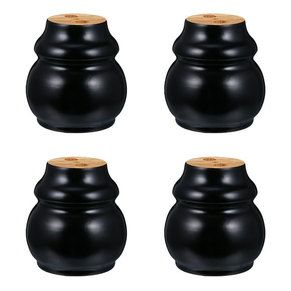OULII 4pcs Wood Furniture Leg Synthetic Material Black For Furniture Parts Upgrade