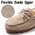 thumbnail image 4 of CHICVOMEY Women's Faux Fur Lined Moccasin Slippers - Warm Suede Indoor&Outdoor House Shoes with Non-Slip Sole for Winter Comfort Moccasin Slippers, 4 of 10