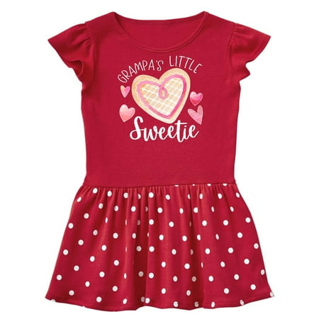 

Inktastic Grampa s Little Sweetie with Pink Heart Cookie Gift Baby Girl Dress