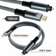 thumbnail image 2 of Chenyang Type-C to SPDIF Toslink Optical Audio Cable Opt Male USB-C to Digital Optical Fiber Optic Sound Interface Male Adapter Wire for Desktop Laptop, 2 of 8