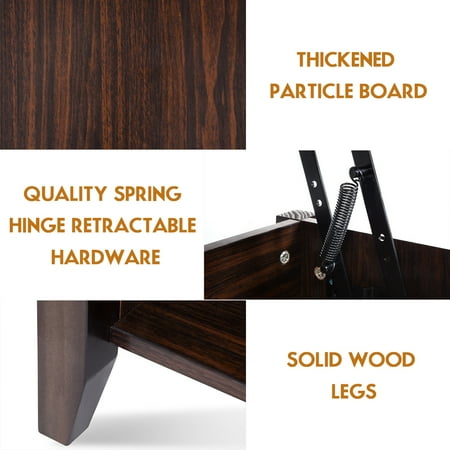 Gymax Coffee Table Hidden Compartment Storage Shelf Lift Top