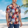 thumbnail image 6 of Uemuo Hawaiian Style Printed Regular Fit Short Sleeve Casual Hawaiian Shirt for Men,Aloha shirt,Tropical shirt,Floral print shirt,Vacation Beach shirt-3X-Large, 6 of 9