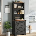 thumbnail image 7 of 2 Drawer File Cabinet with Lock, Wood Filing Cabinet fits Letter, Legal, A4 Size, Hanging File Folders, Farmhouse File Cabinets for Home Office with Adjustable Storage Shelf, Black, 7 of 7