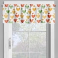 thumbnail image 2 of Ambesonne Valentine Valance Pack of 2, Irregular Hatched Hearts, 42"X18", Marigold Pistachio Green, 2 of 5