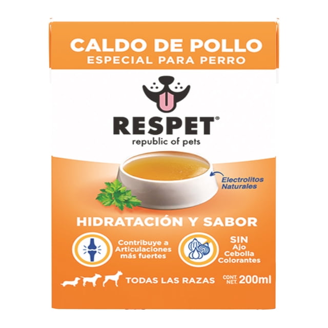 Caldo de Pollo Respet Especial para Perro Hidratación y Sabor 200 ml