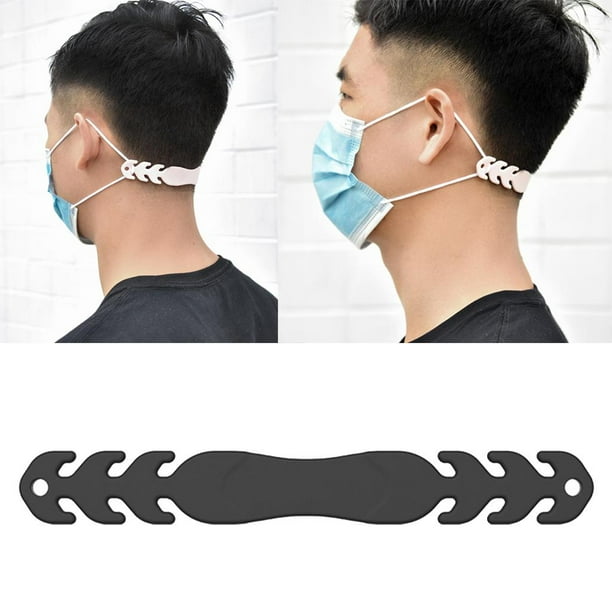 1x Extensión Del Cable Del Oído Hebil Para El Oído Prevenir El Dolor De Oído Negro Hebil Correa de ajuste de cuerda Eyemask