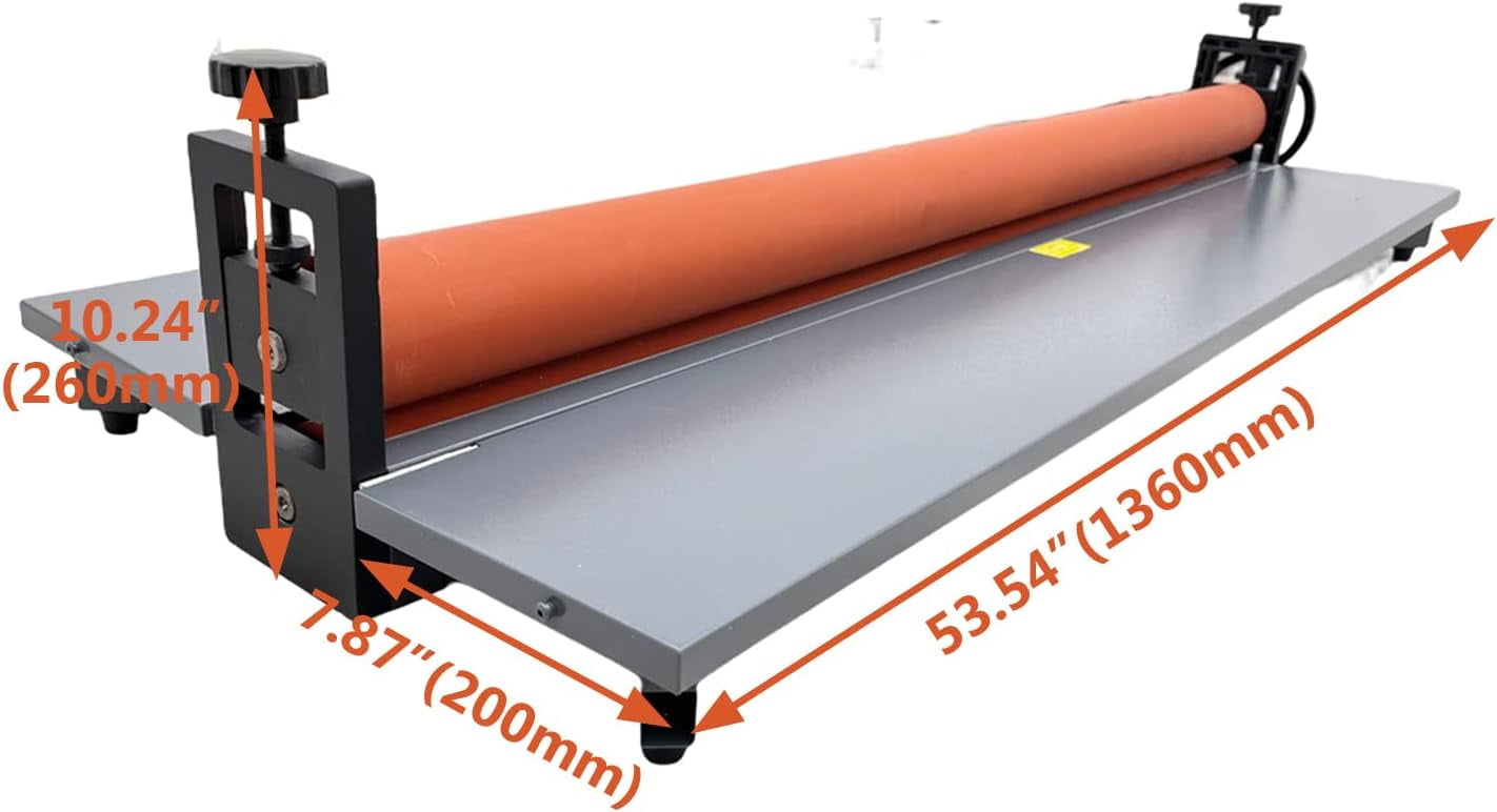 EQCOTWEA 51" Manual Desktop Cold Roll Lamiantor with Foldable Working Table for Photo Vinyl Laminating