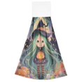thumbnail image 7 of Haosy 2 Pack Kitchen Wash Cloths with Hanging Loops Absorbent Absorbent Quick Drying Hand Towels, Cute Witch Hold Halloween Pumpkins, 7 of 7