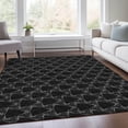 thumbnail image 6 of HomeRoots 676043 9 x 12 ft. Black & Ivory Geometric Transitional Washable Machine Made Rectangle Area Rug with UV Protection, 6 of 9