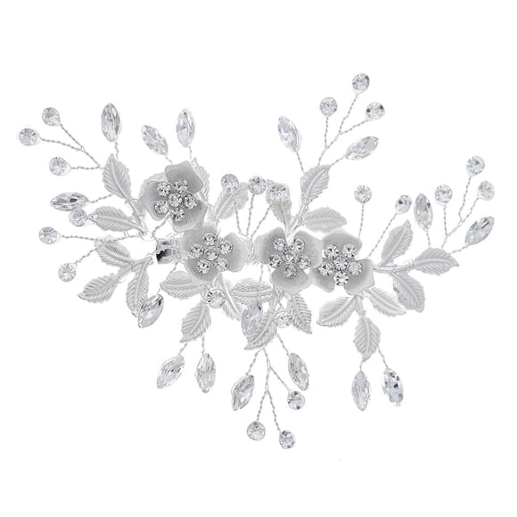 Pinces à Cheveux Fleurs de Mariage, Pinces à Cheveux Fleurs en Cristal Barrettes en Strass Français, Épingles à Cheveux Fleurs Perles Accessoires pour Femmes Filles Demoiselles d'Honneur