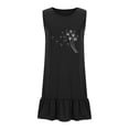 thumbnail image 4 of Ovzne Robes d'Été pour Femmes Robe Femmes Mode Femmes Imprimé Col Rond Sans Manches Jupe Plissée avec Poches Robe à Empiècements Grande Taille Robe Imprimée Liquidation, 4 of 6