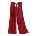 thumbnail image 3 of Sentmoon Plus Size Linen Pants for Women Solid Color High Waist Wide Leg Pants Relaxed Fit Trendy Summer Lightweight Pants Women Beach Must Haves for Working Out and Gym Red Free Size, 3 of 3