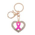 thumbnail image 1 of Llavero con cinta rosa en forma de corazón y cristal de aleación de zinc, 1 of 2