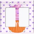 thumbnail image 6 of Metal Light Switch Plate Cover Pastel Purple Cupcake Heart Wallpaper CAK035, 6 of 13