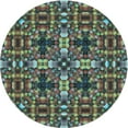 thumbnail image 1 of Ahgly Company Machine Washable Indoor Round Transitional Green Area Rugs, 7' Round, 1 of 7