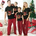 thumbnail image 2 of Conjunto de pijamas navideños familiares con estampado de dibujos animados de árbol de Papá Noel, camiseta de manga corta y pantalones largos, 2 piezas, para adultos y niños, fiesta navideña, 2 of 4