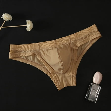 TMOYZQ Men s Underwear Briefs Silky Bikinis Thongs No Fly Pouch Quick Dry Underpants Sexy Mesh Lace Breathable Underwear Panty on Clearance