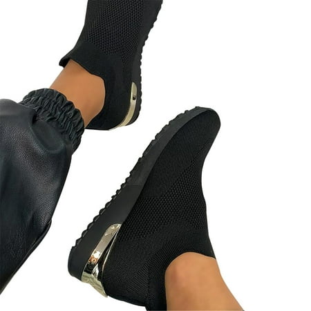 

Elegant Elastic Slip-on Flat Shoes for Women Mesh Upper Breathable Sneakers