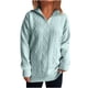thumbnail image 2 of Ailaofu Women's Sweaters 2025 Fall Winter Quarter Zip Casual Ribbed Cable Knit Pullover, 2 of 5