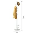 thumbnail image 6 of Vlush Wooden Coat Rack Stand, Entryway Hall Tree Coat Tree with Sturdy Solid Round Base for Hat,Clothes,Purse,Scarves,Handbags,Umbrella(8 Hooks,Ivory White), 6 of 9