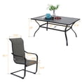 thumbnail image 4 of Sophia & William 7 Pieces Metal Patio Dining Set Paded Chairs and Table Furniture Set, 4 of 7