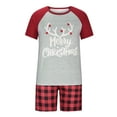 thumbnail image 2 of Awdenio Men Christmas Pajamas For Family Xmas Matching Sets Short Sleeve Shirts And Plaid Shorts Santa Christmas Tree Sleepwear Two-piece Sets, 2 of 8