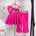 thumbnail image 2 of Toddler Baby Girls Clothes Short Sleeves T-Shirt Tops + Shorts Cute Summer Outfits Set Girls Summer Set 1-3 Years,2-3 Years, 2 of 6
