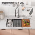 thumbnail image 4 of BENTISM KM-SC-2302-SKU6 Stainless Steel Undermount Single Bowl Sink, 4 of 9