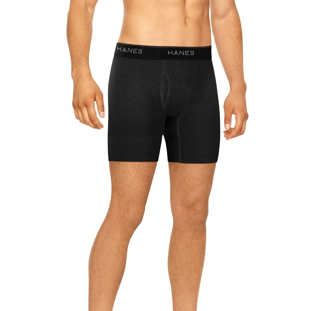 Hanes Men's Stretch Regular Length Comfort Flex Waistband Black/Grey
