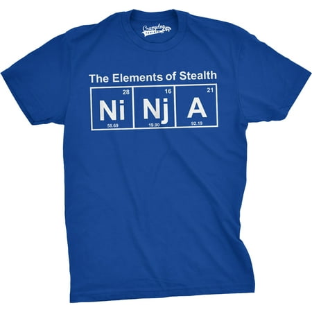 Element Top - Mens Ninja Element of Stealth T shirt Funny Science Mens Graphic Nerdy Tees
