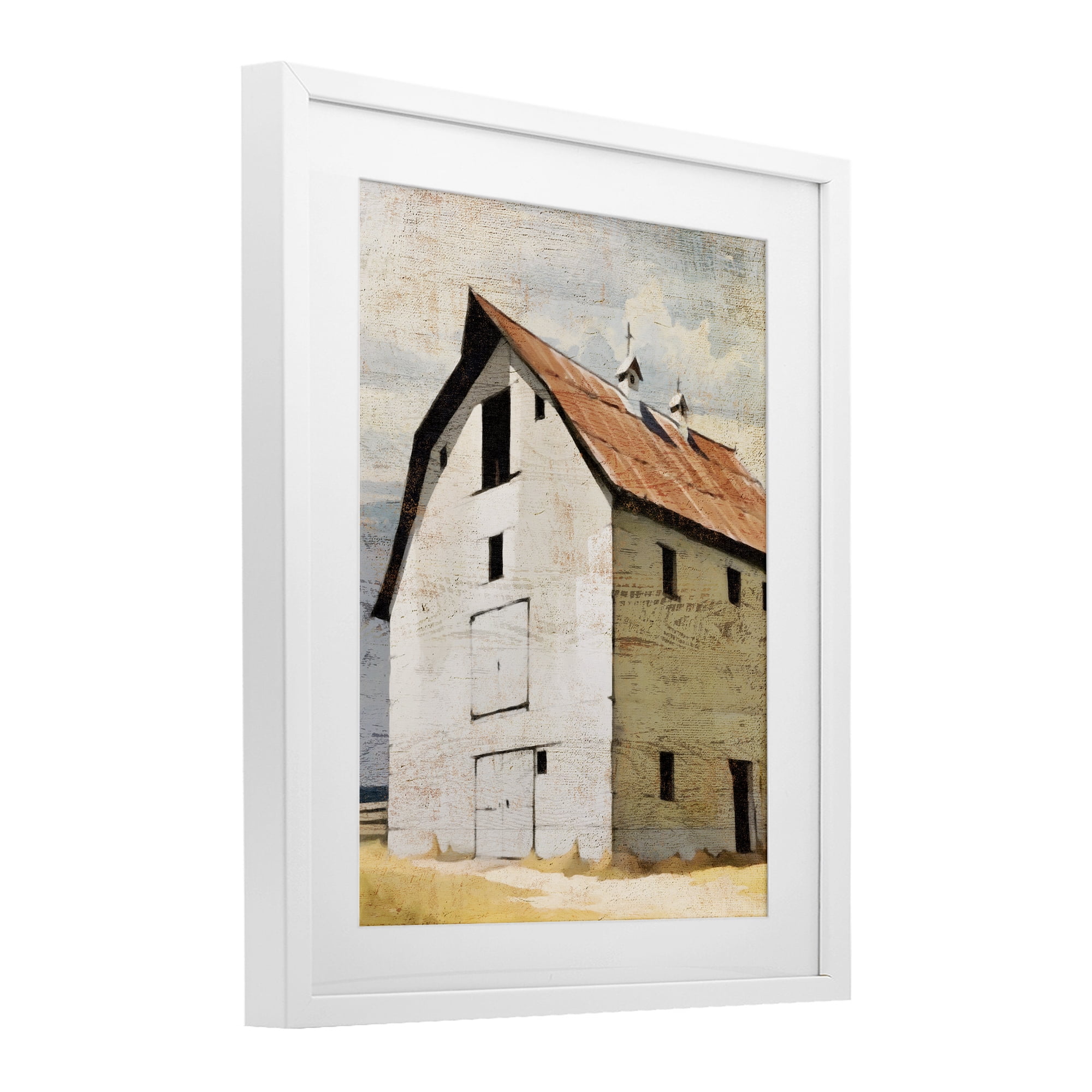 Stupell Industries Rustic Big Barn Red White Framed Print Under Glass, design by Susan Jill