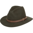 thumbnail image 1 of Sakkas Grant Western Style Wide Brim Wool Fedora - Olive - XL, 1 of 2
