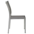 thumbnail image 3 of Afuera Living Modern Aluminum Patio Dining Side Chair in Silver, 3 of 4