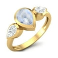 thumbnail image 2 of 1.25 Cts Bezel set Pear Rainbow 925 Sterling Silver Gold Vermeil Three Stone Women Valentines Day Gifts Ring, 2 of 4
