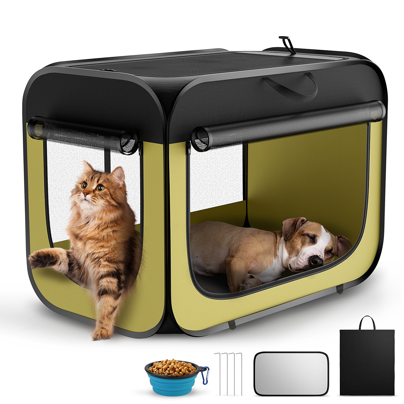 Vibrant Life Dog Kennels Soft Sided Pop Open Pet Kennel Large Blue Walmart