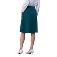 thumbnail image 3 of INSPIRE CHIC Women's Solid Flare Skirt High Waist Casual Work A-Line Midi Skirt 2XL Lake Blue, 3 of 4