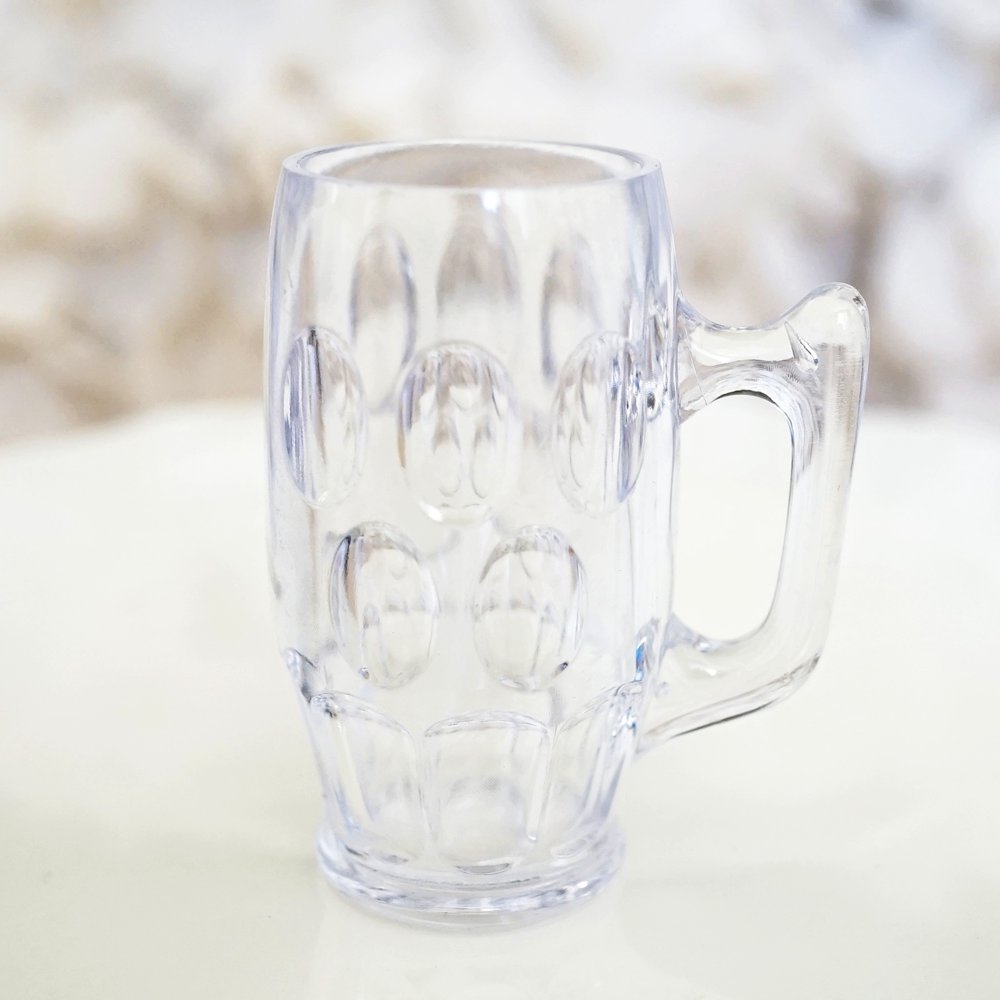 Mini Clear Beer Stein Mug Shot Glasses, 2.25" Tall (12 Count
