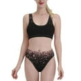 thumbnail image 2 of Picia Rose Gold Glitter1 Women's High Waisted Bikini Scoop Neck Swimsuit Two Pieces Bathing Suit-XX-Large, 2 of 8