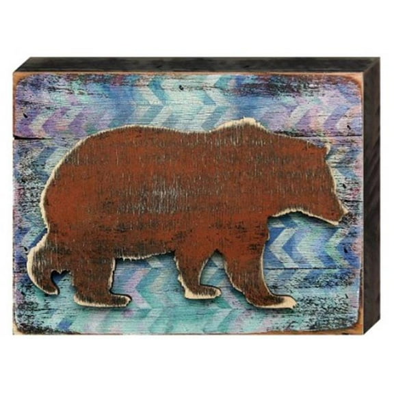 Brown Bears Family Art on Board Wall Decor